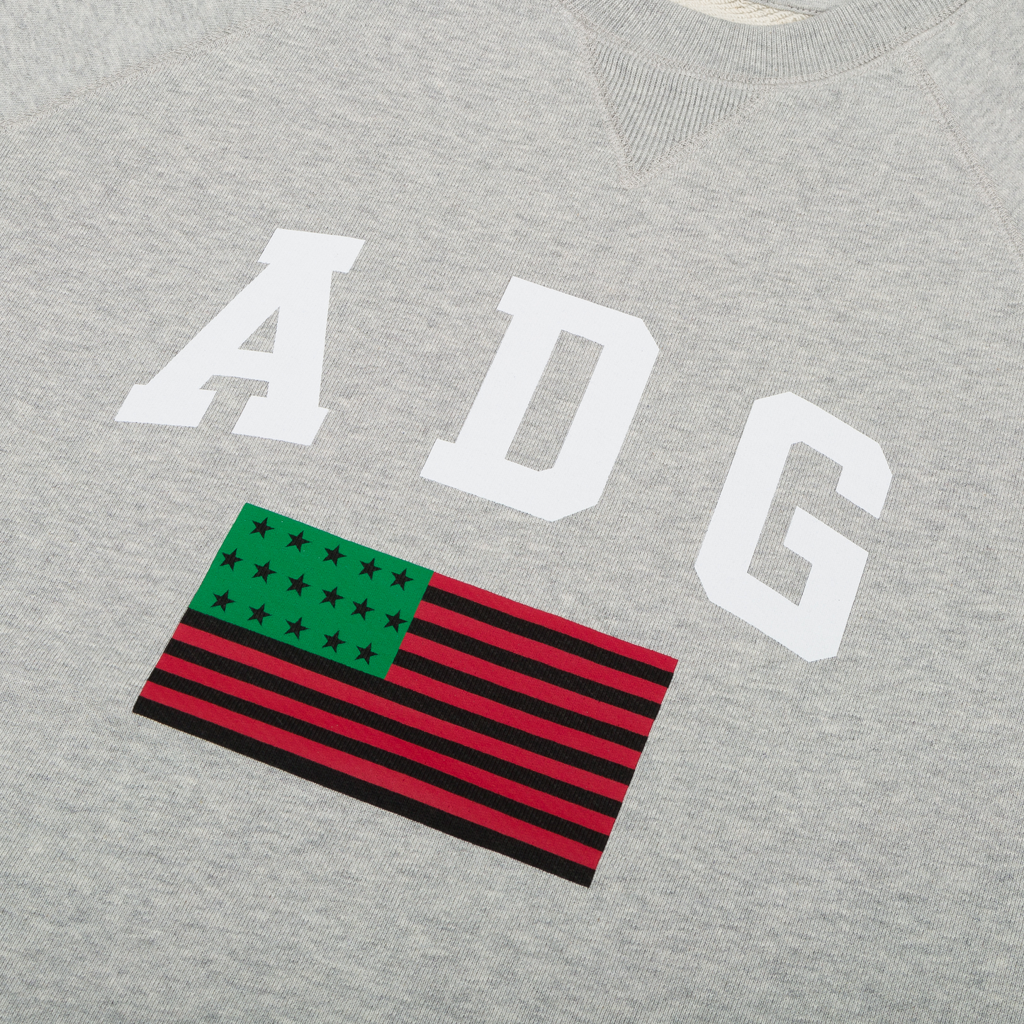 ADG Pan African American Flag Crewneck Grey