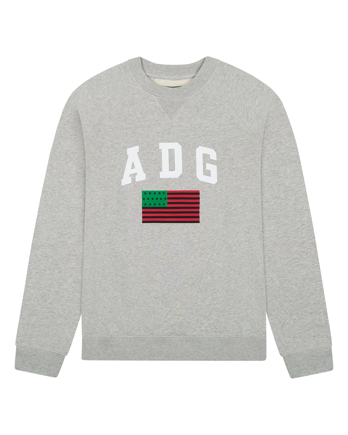 ADG Pan African American Flag Crewneck Grey
