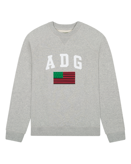 ADG Pan African American Flag Crewneck Grey