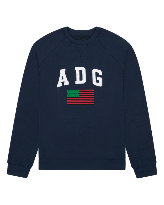 ADG Pan African American Flag Crewneck Blue