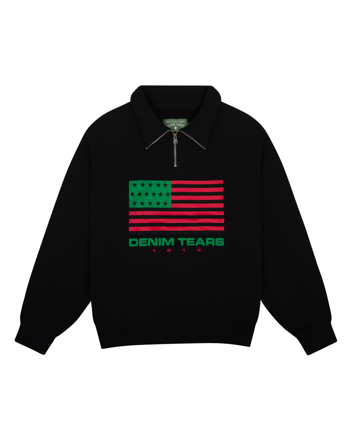 ADG Pan African American Flag Half Zip Black