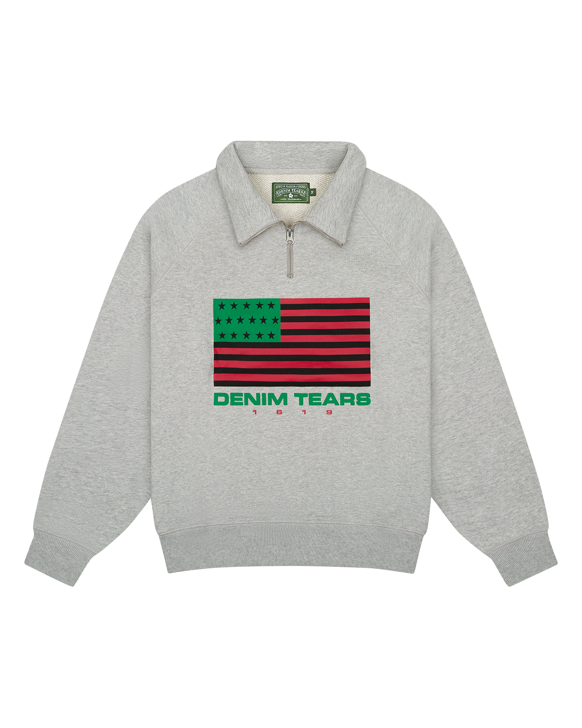 ADG Pan African American Flag Half Zip Grey