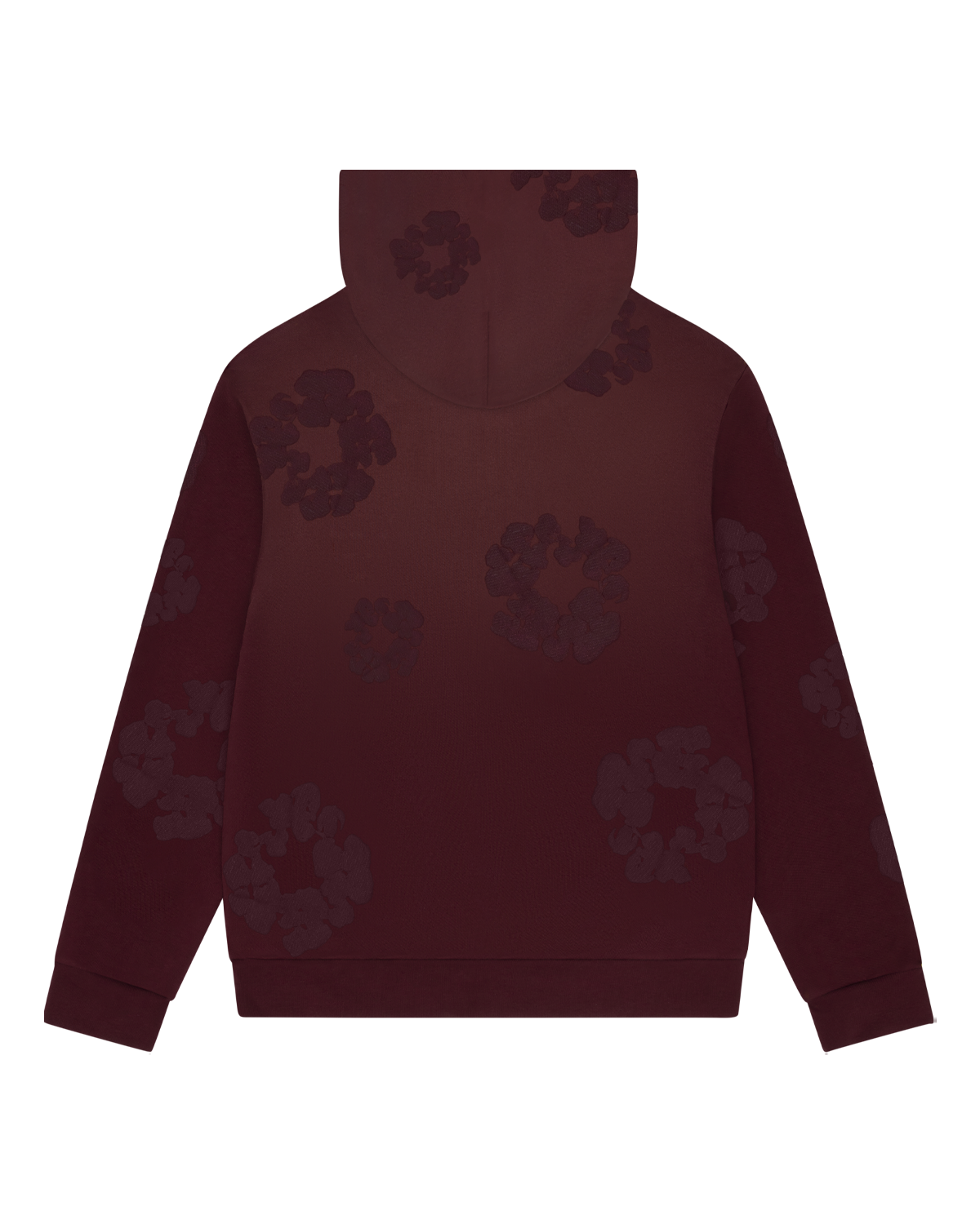 Faded Mono Cotton Wreath Hoodie Beet Root