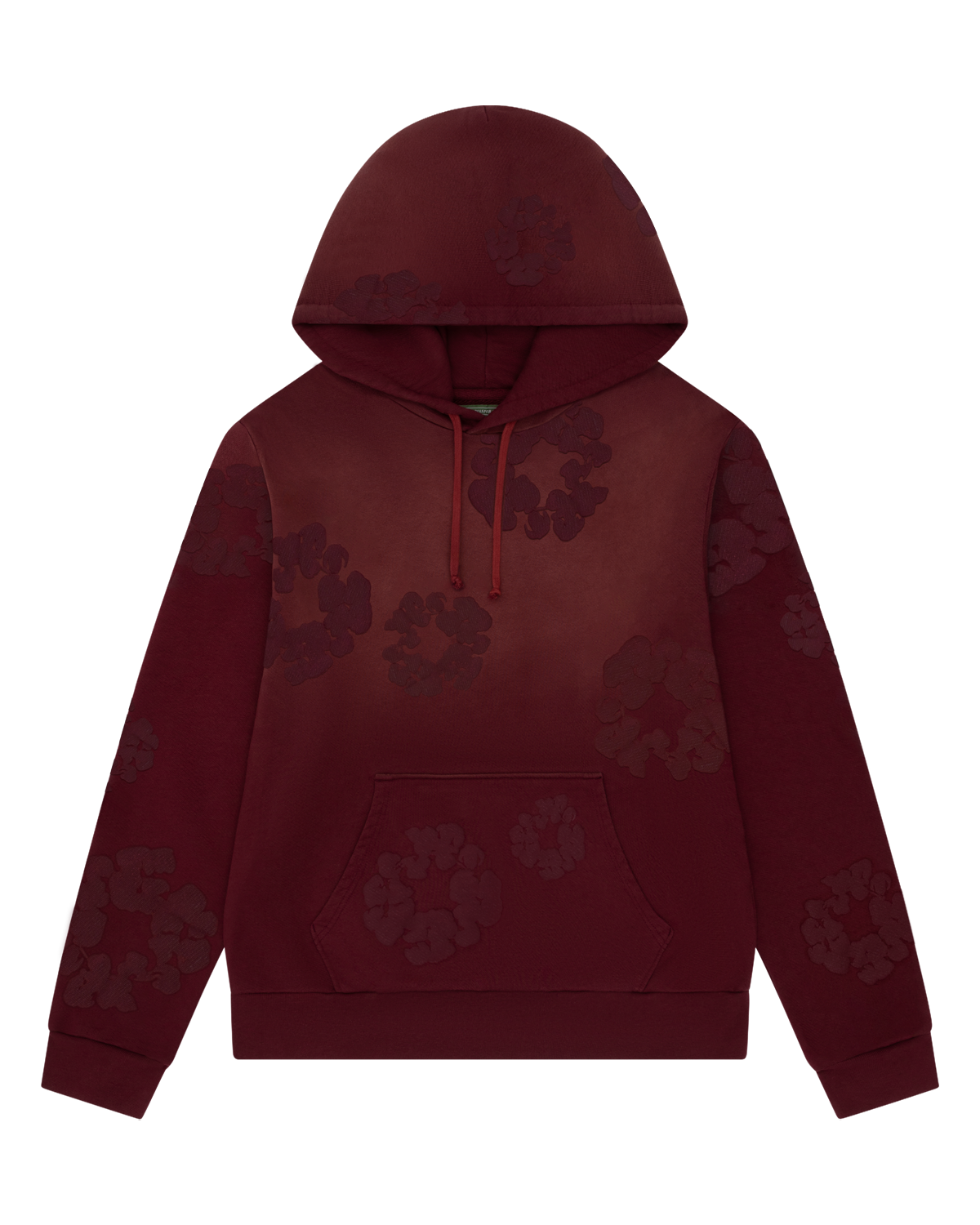 Faded Mono Cotton Wreath Hoodie Beet Root
