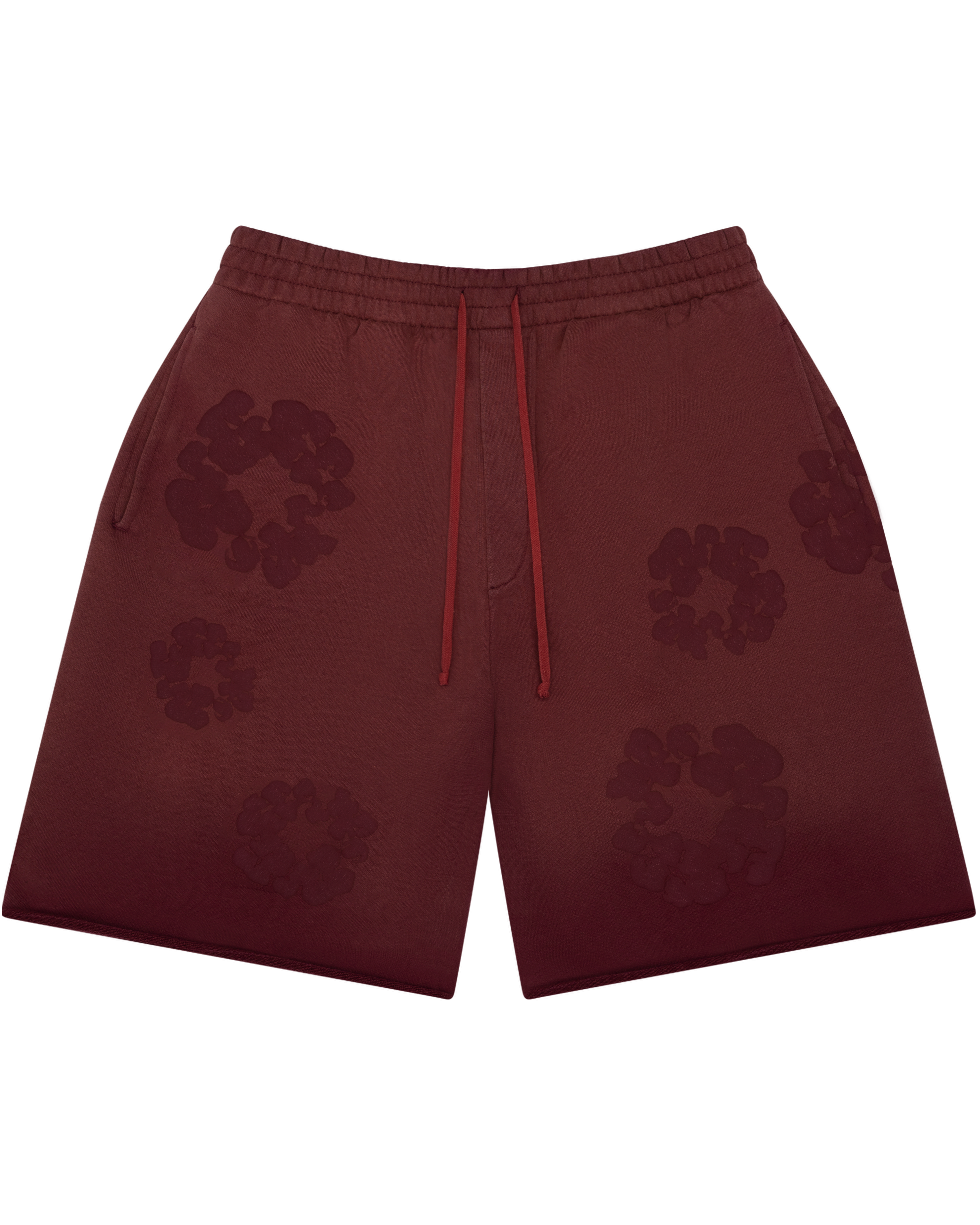 Faded Mono Cotton Wreath Sweatshorts Beet Root