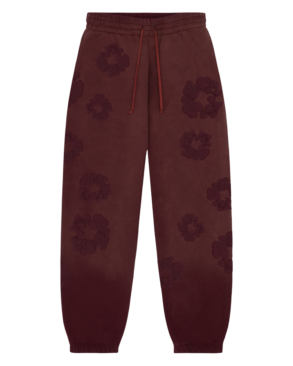 Faded Mono Cotton Wreath Sweatpants Beet Root