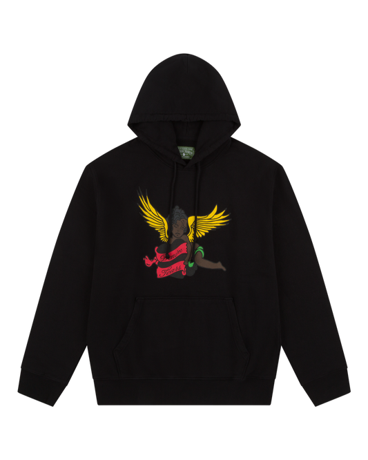 Black Cherub Hoodie Black