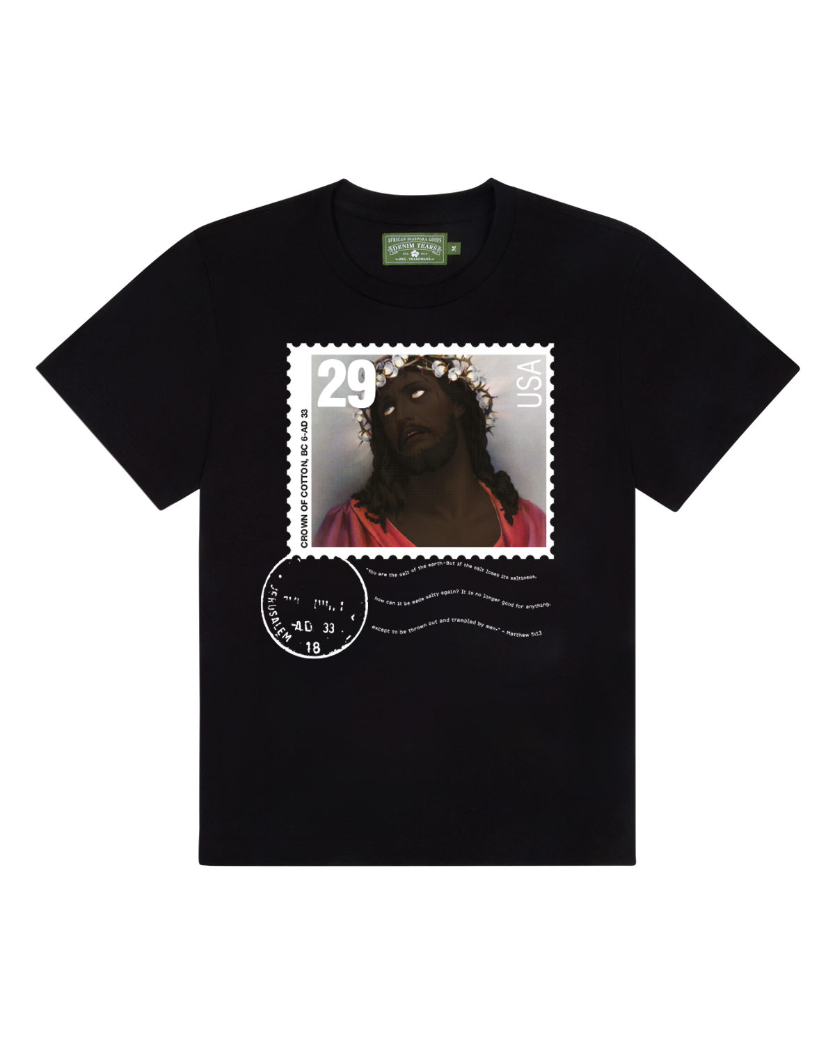 Crown of Cotton Stamp Tee Black