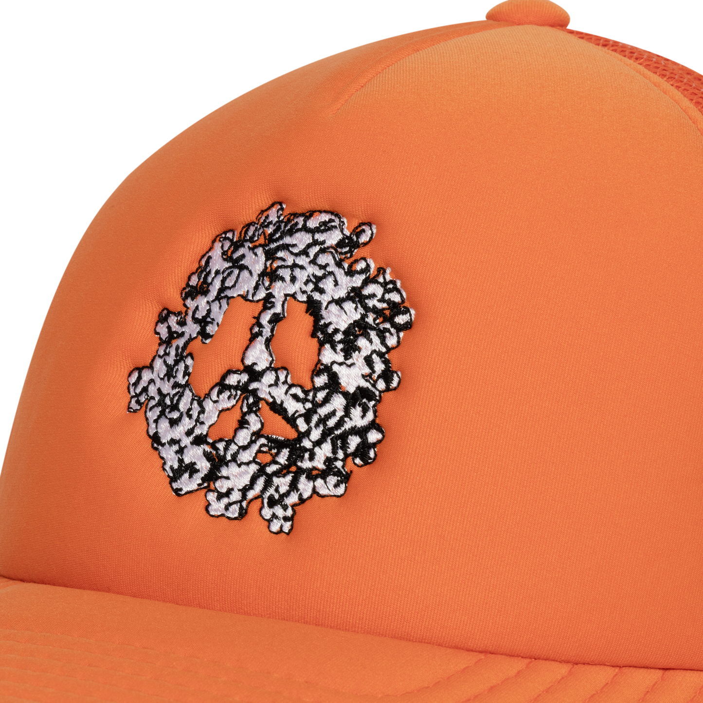 Cotton Peace Wreath Trucker Hat Orange