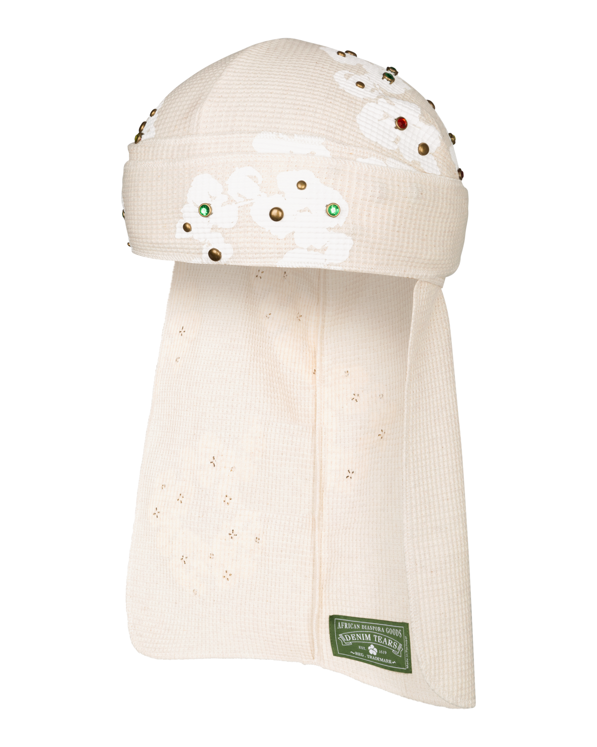 Rhinestone Cotton Wreath Durag Oatmeal