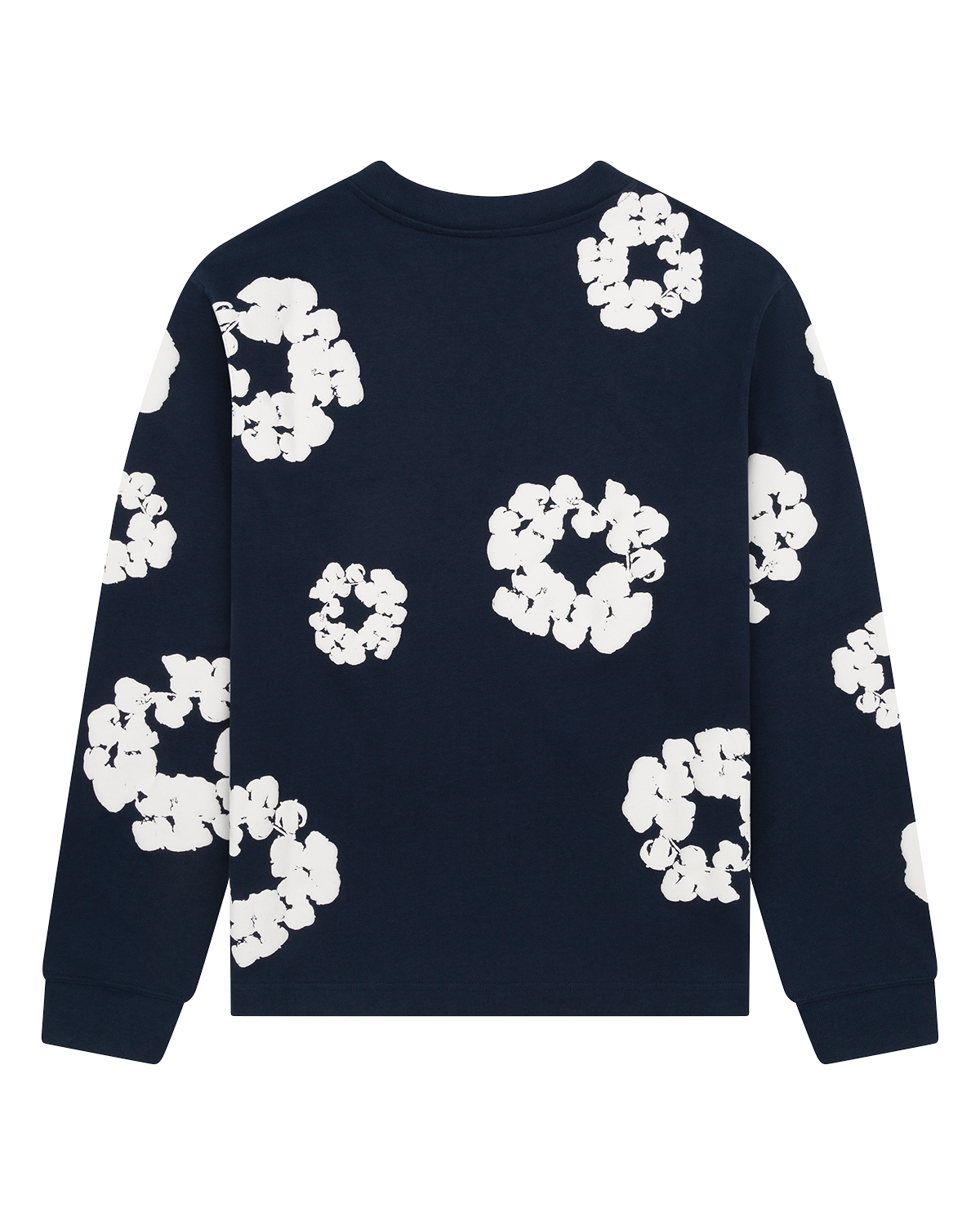 Long Sleeve Cotton Wreath Tee Navy