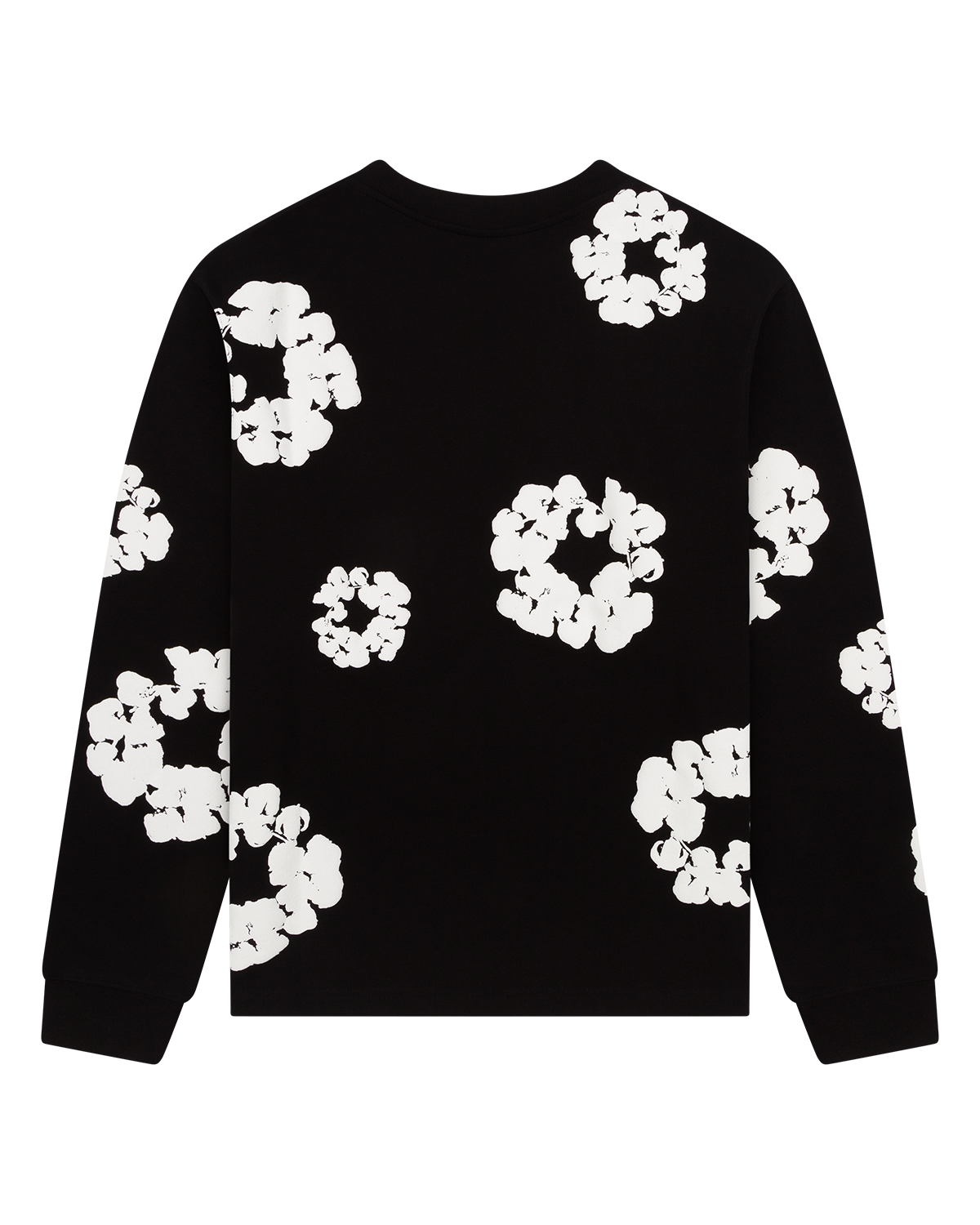 Long Sleeve Cotton Wreath Tee Black