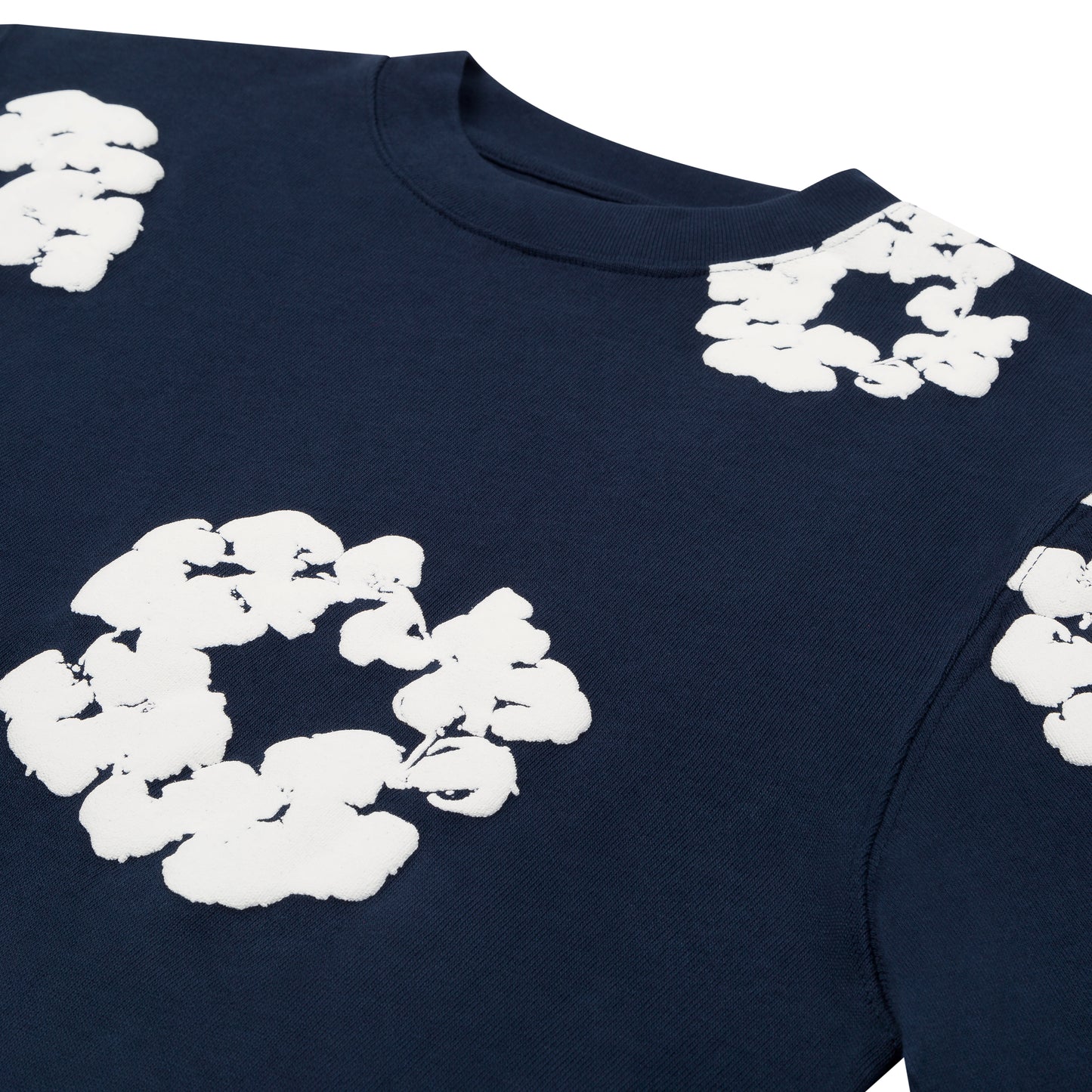 Long Sleeve Cotton Wreath Tee Navy