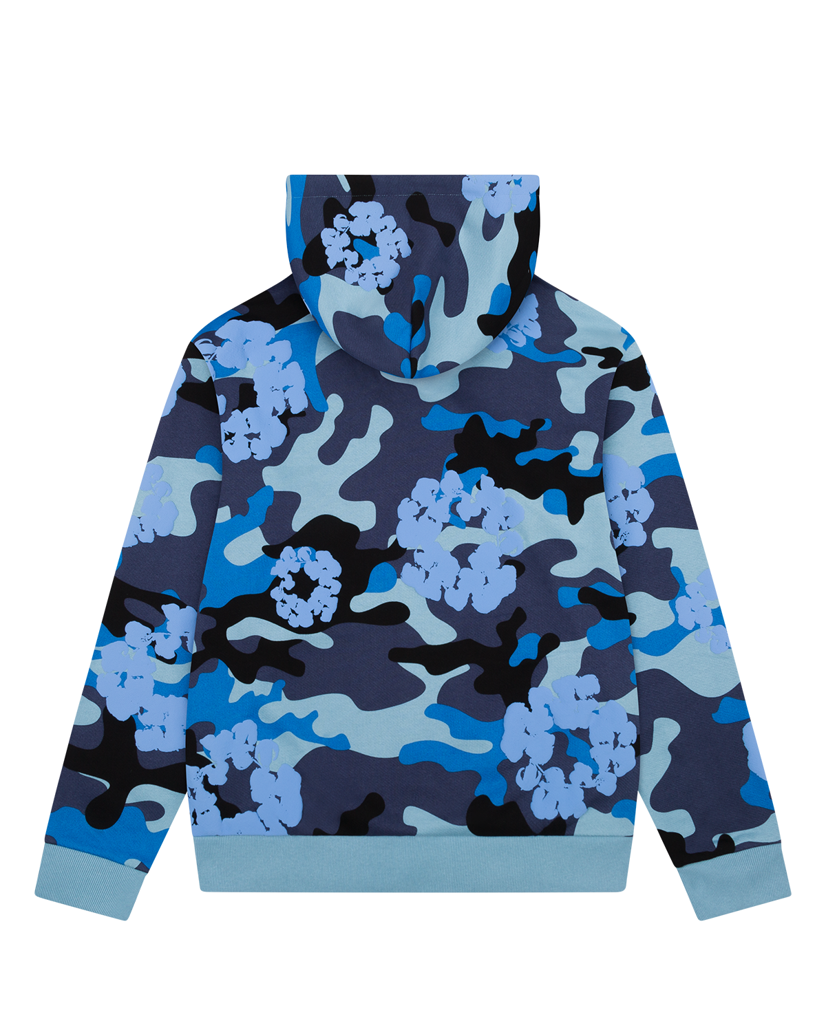 Blue Camo Cotton Wreath Zip Hoodie