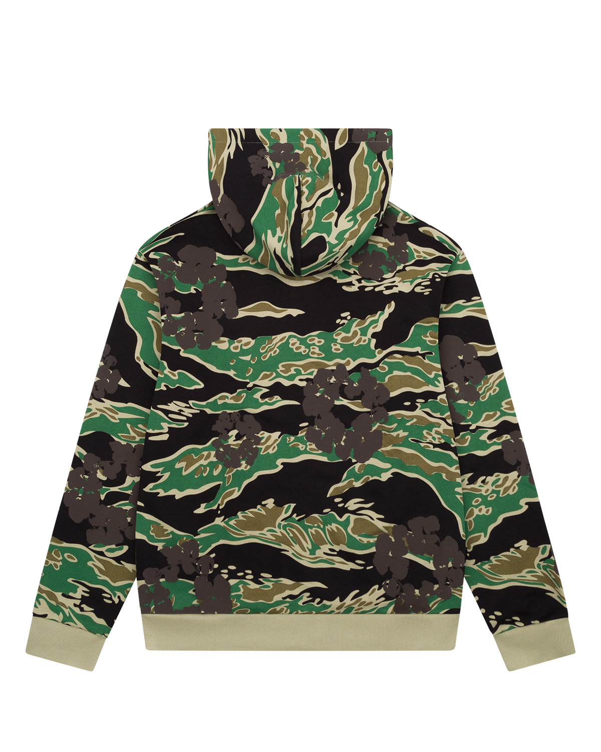 Green Camo Cotton Wreath Zip Hoodie