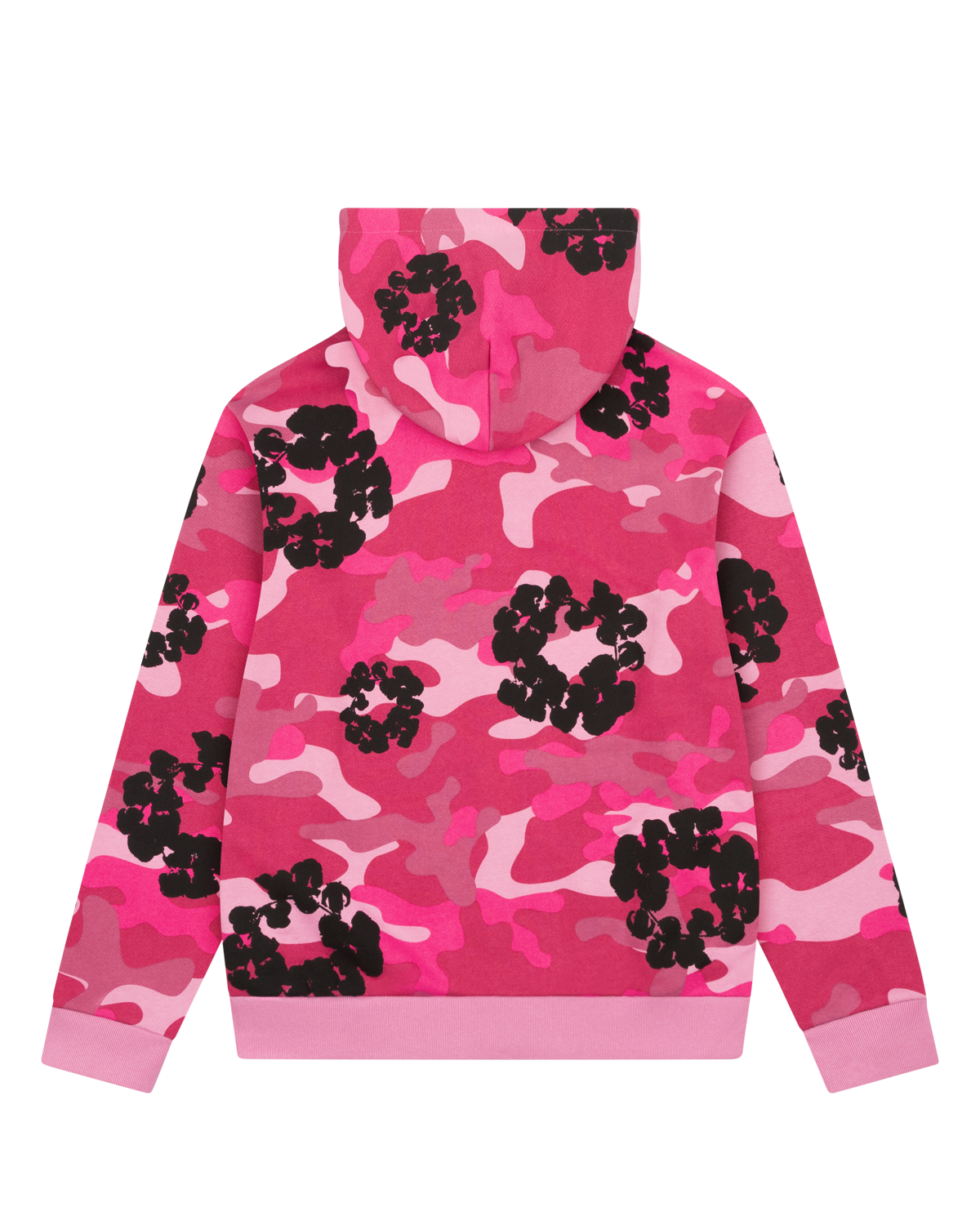 Pink Camo Cotton Wreath Zip Hoodie