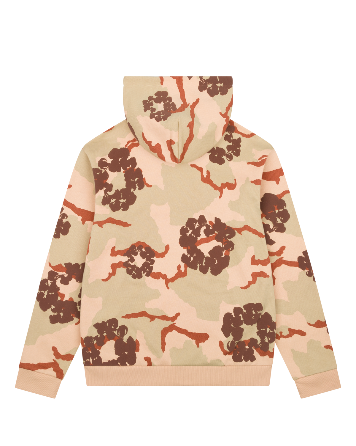 Tan Camo Cotton Wreath Zip Hoodie