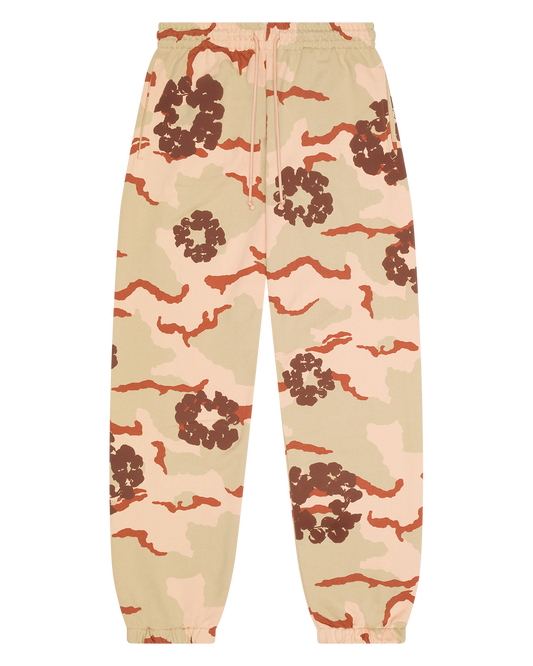 Tan Camo Cotton Wreath Sweatpant