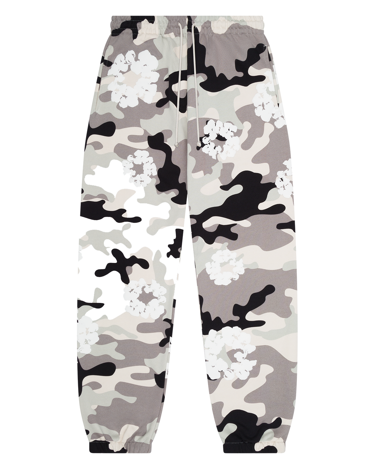 White Camo Cotton Wreath Sweatpant