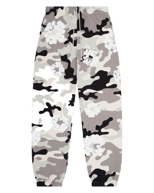 White Camo Cotton Wreath Sweatpant