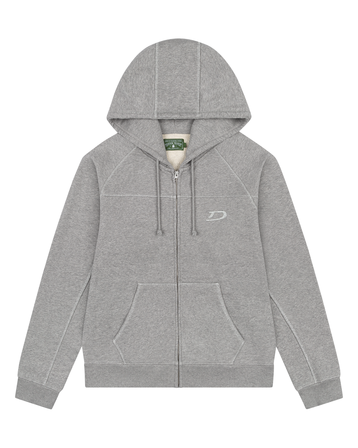 Court Lines Zip Hoodie Grey