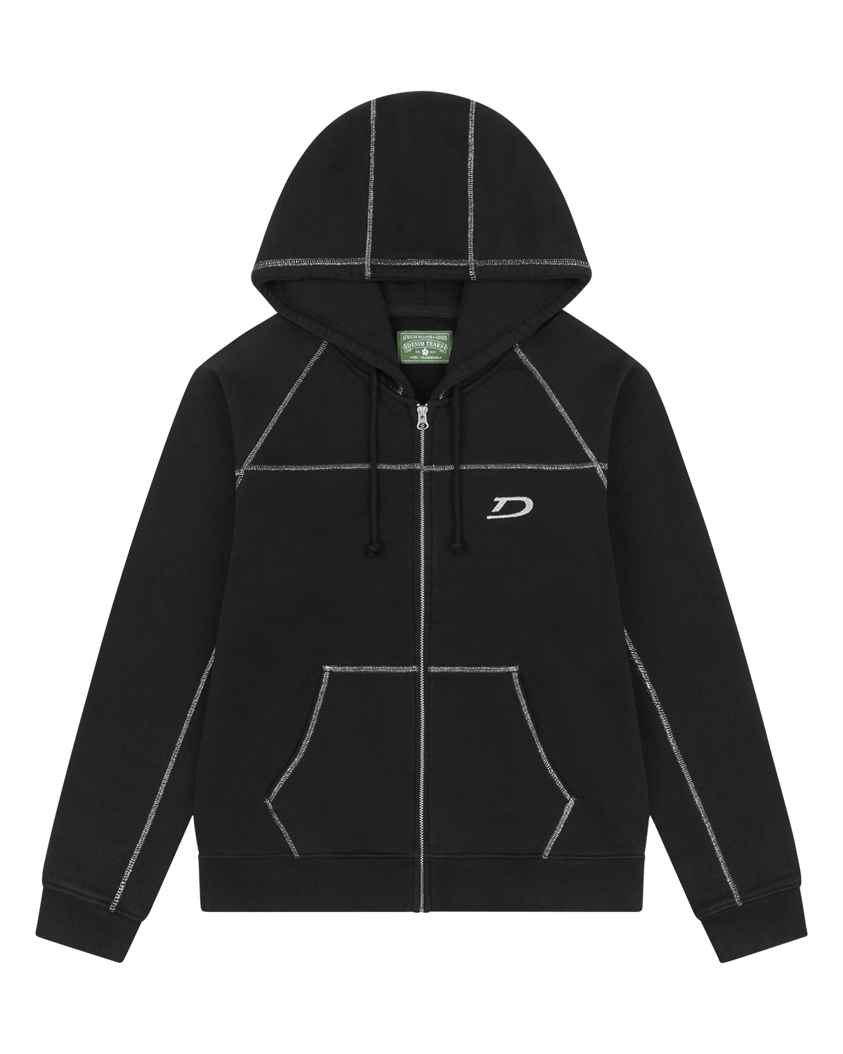 Court Lines Zip Hoodie Black