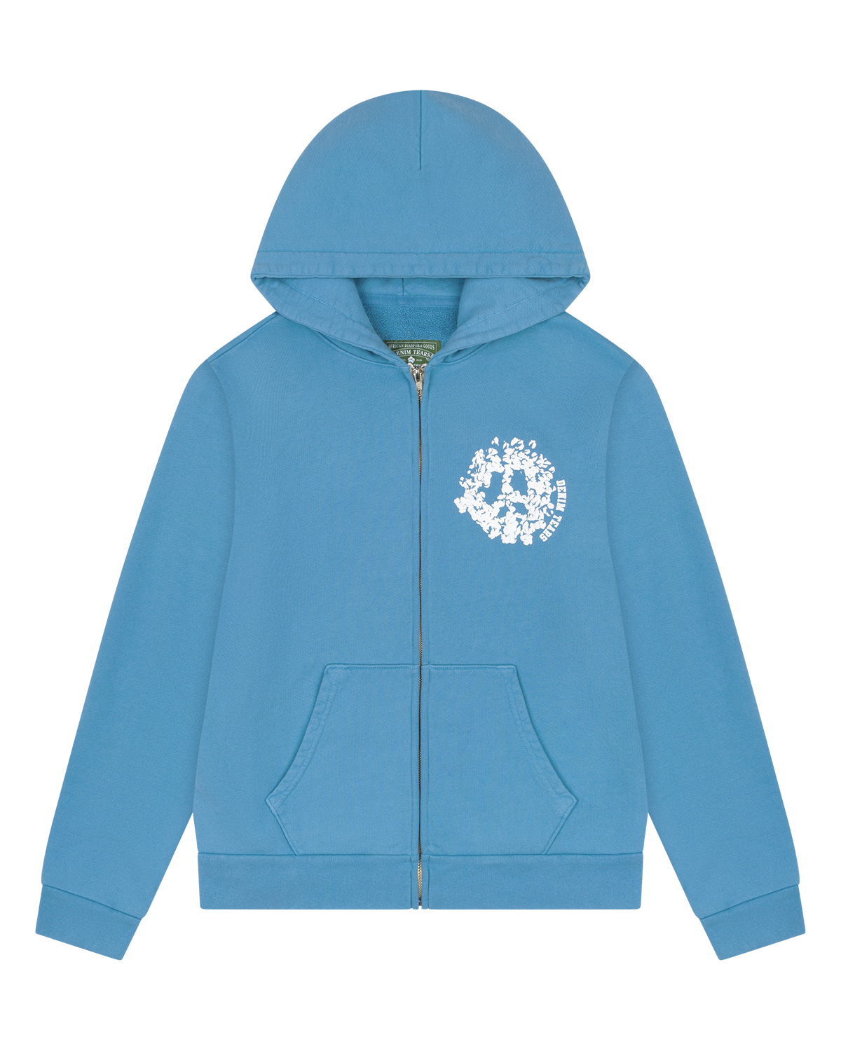 Denim University Zip Hoodie Light Blue