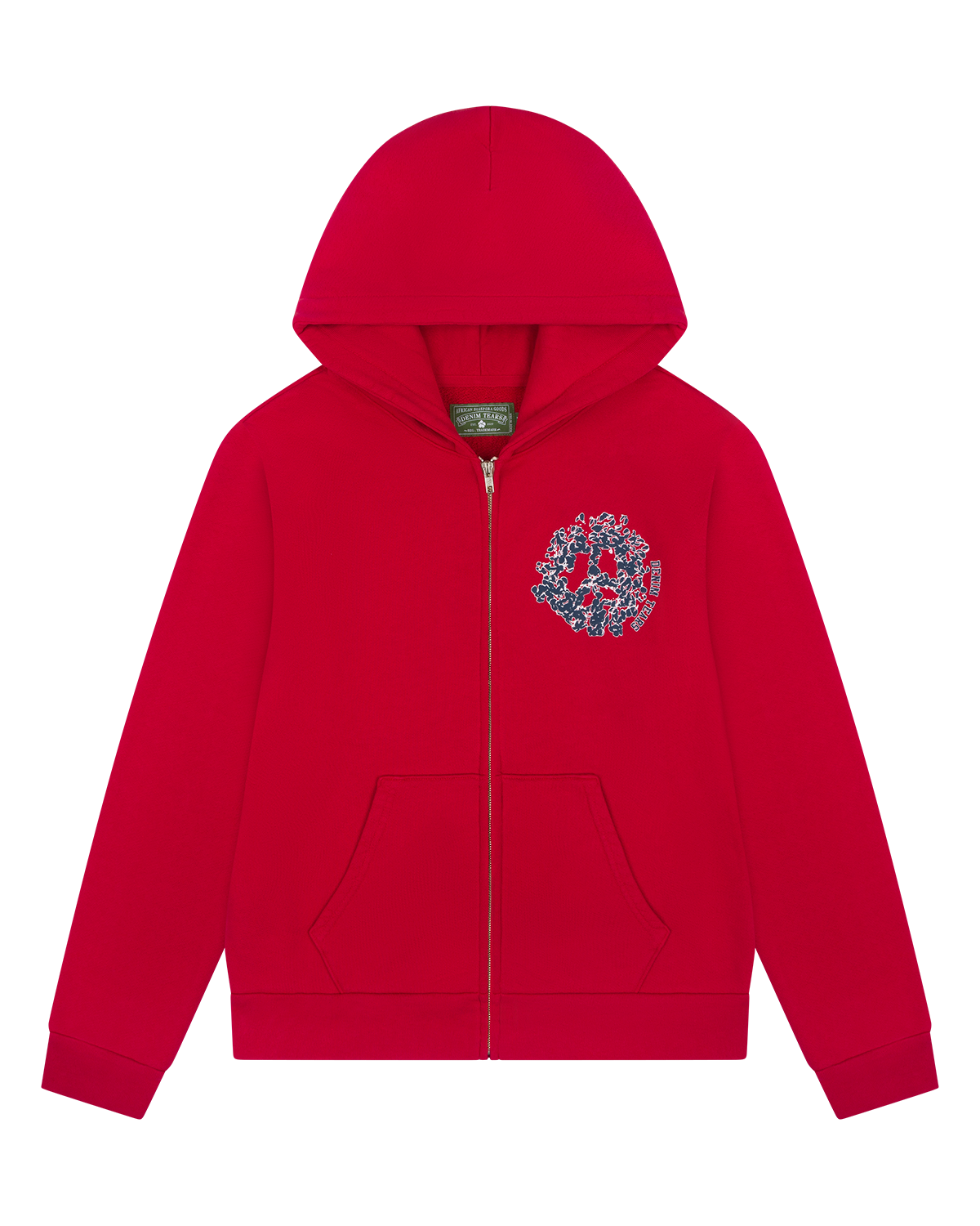 Denim University Zip Hoodie Red