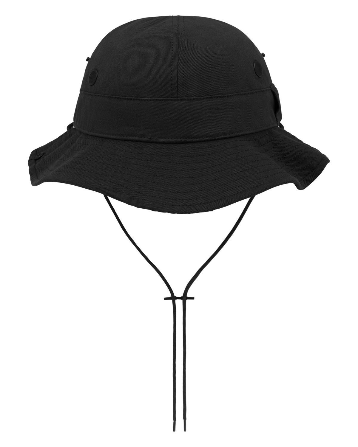 Cotton Floral Logo Bucket Hat Black