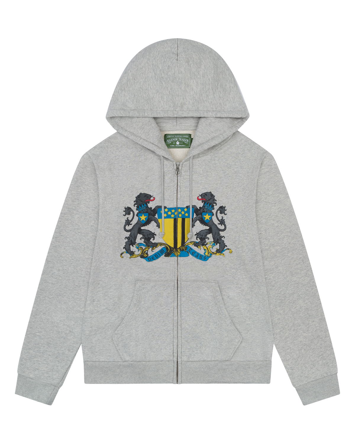 Panther Crest Zip Up Hoodie Grey