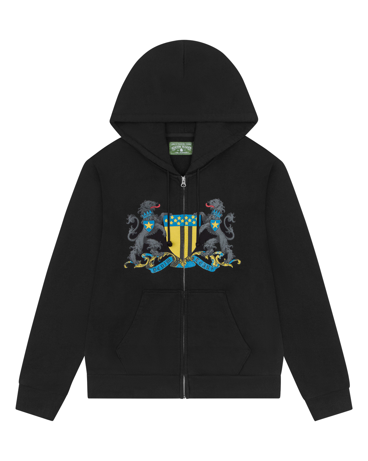 Panther Crest Zip Up Hoodie Black