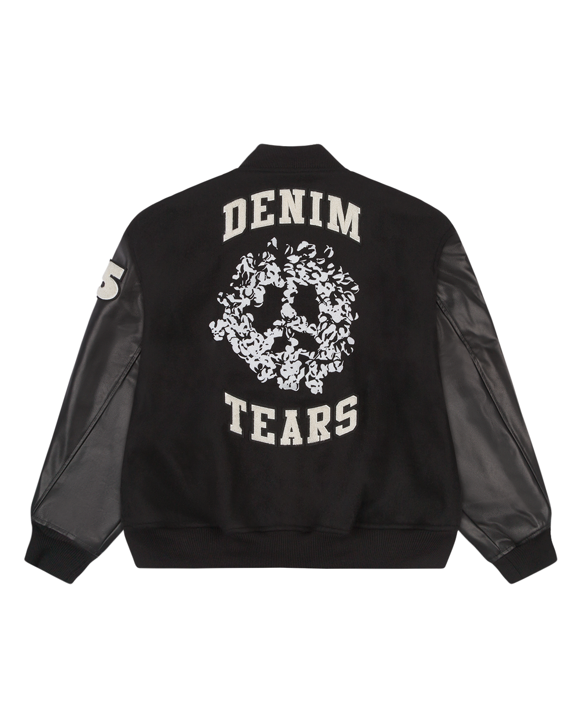 Peace Wreath Varsity Jacket Black