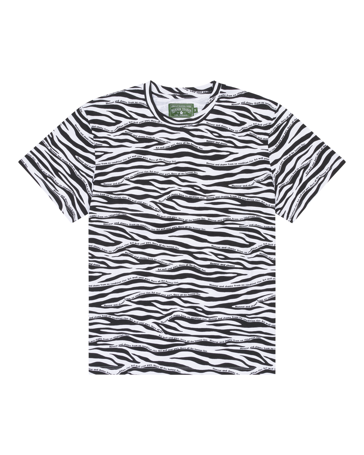 Zebra Poem Camo Tee White