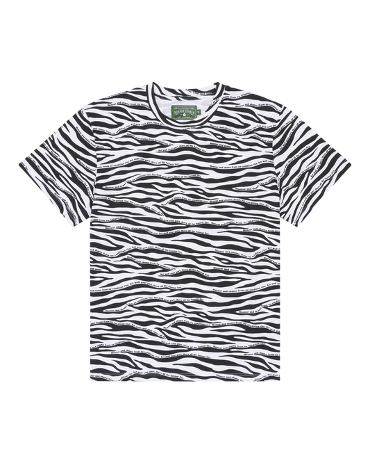 Zebra Poem Camo Tee White