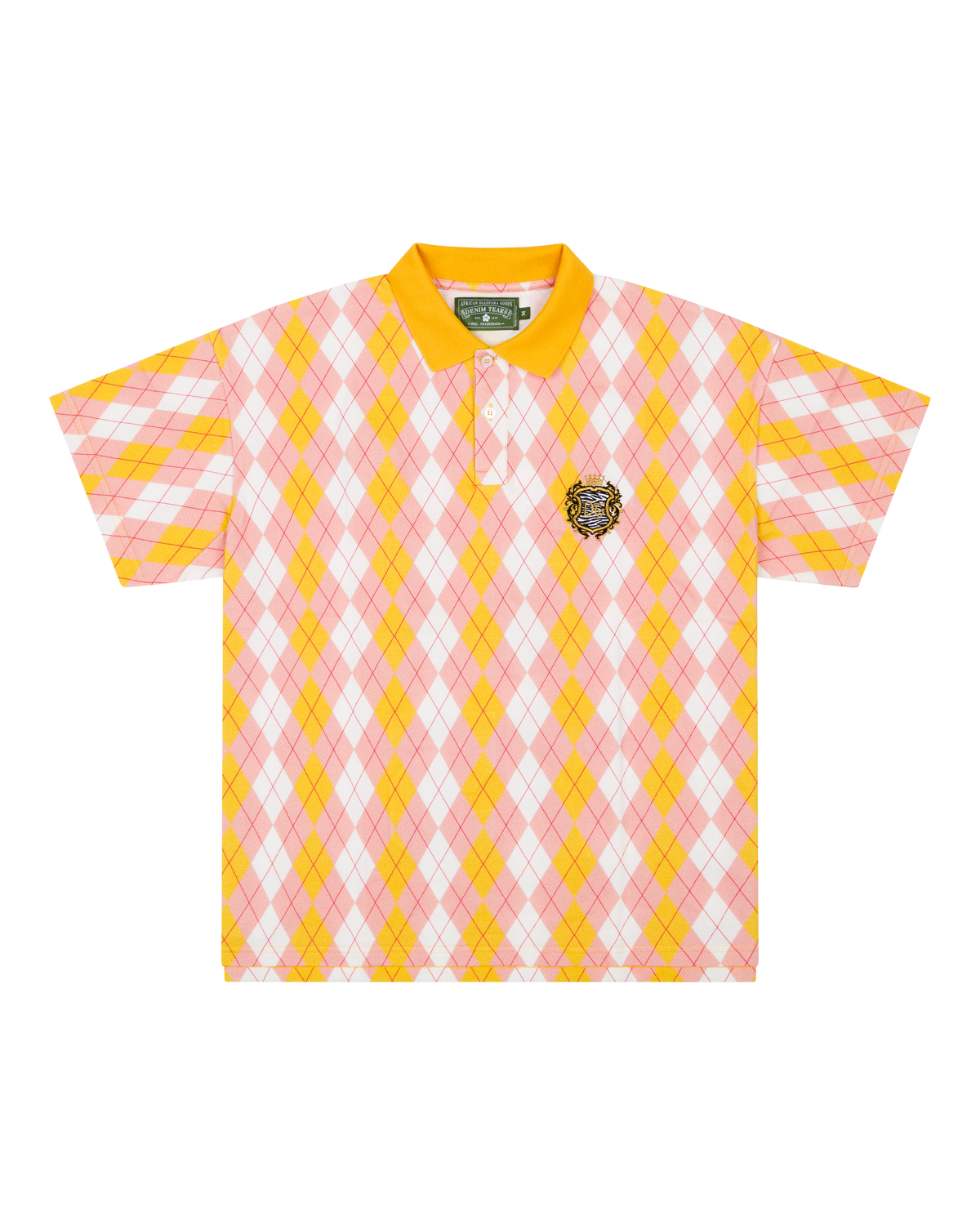 Intarsia Zebra Crest Polo Pink