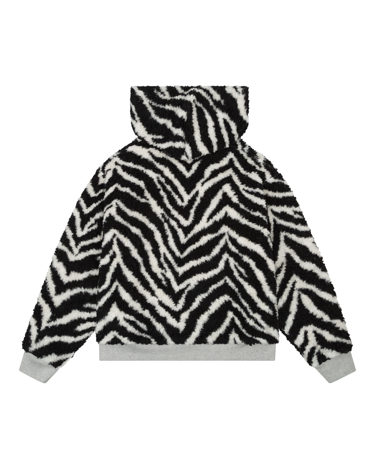 Zebra Shearling Lined Reversible Zip Hoodie