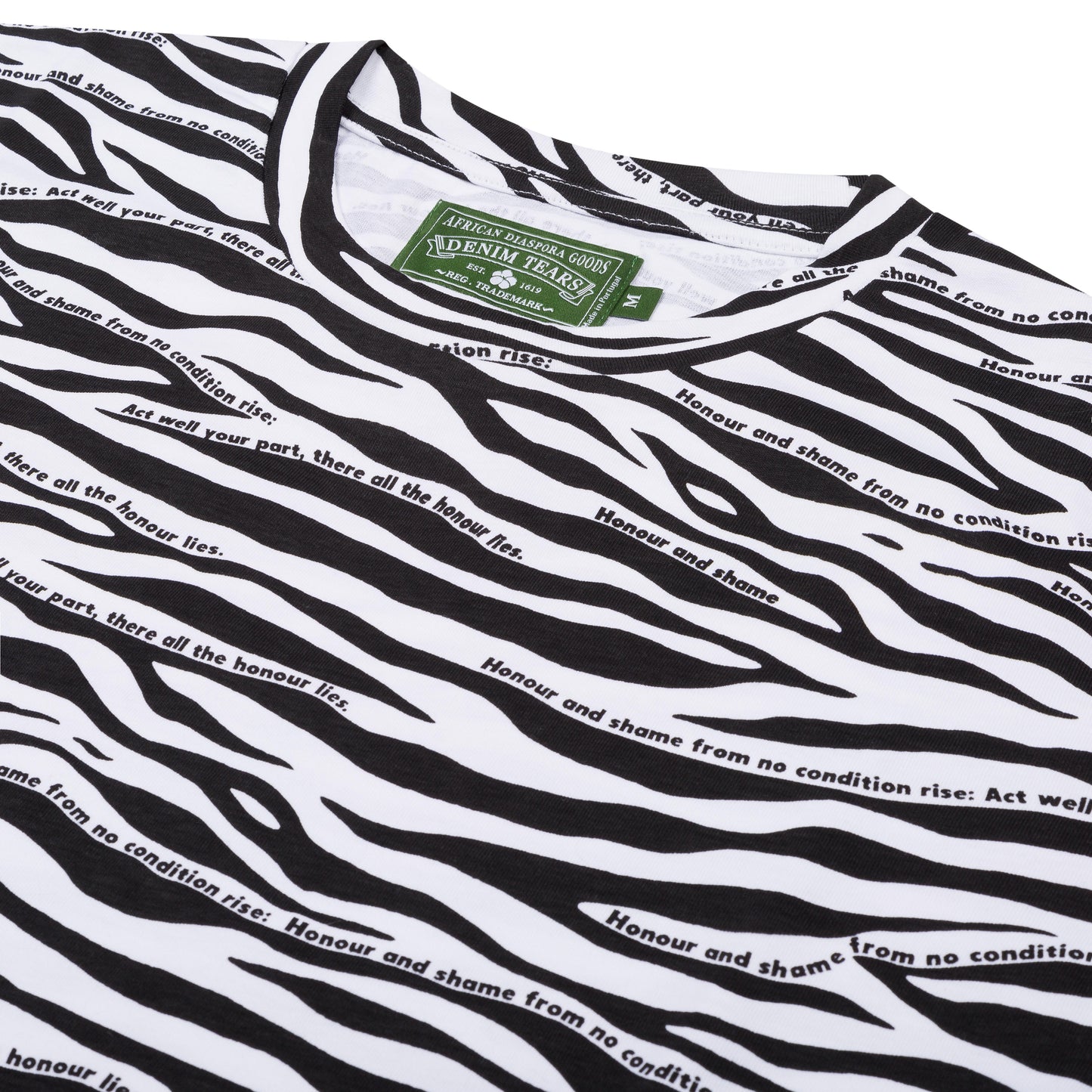 Zebra Poem Camo Tee White