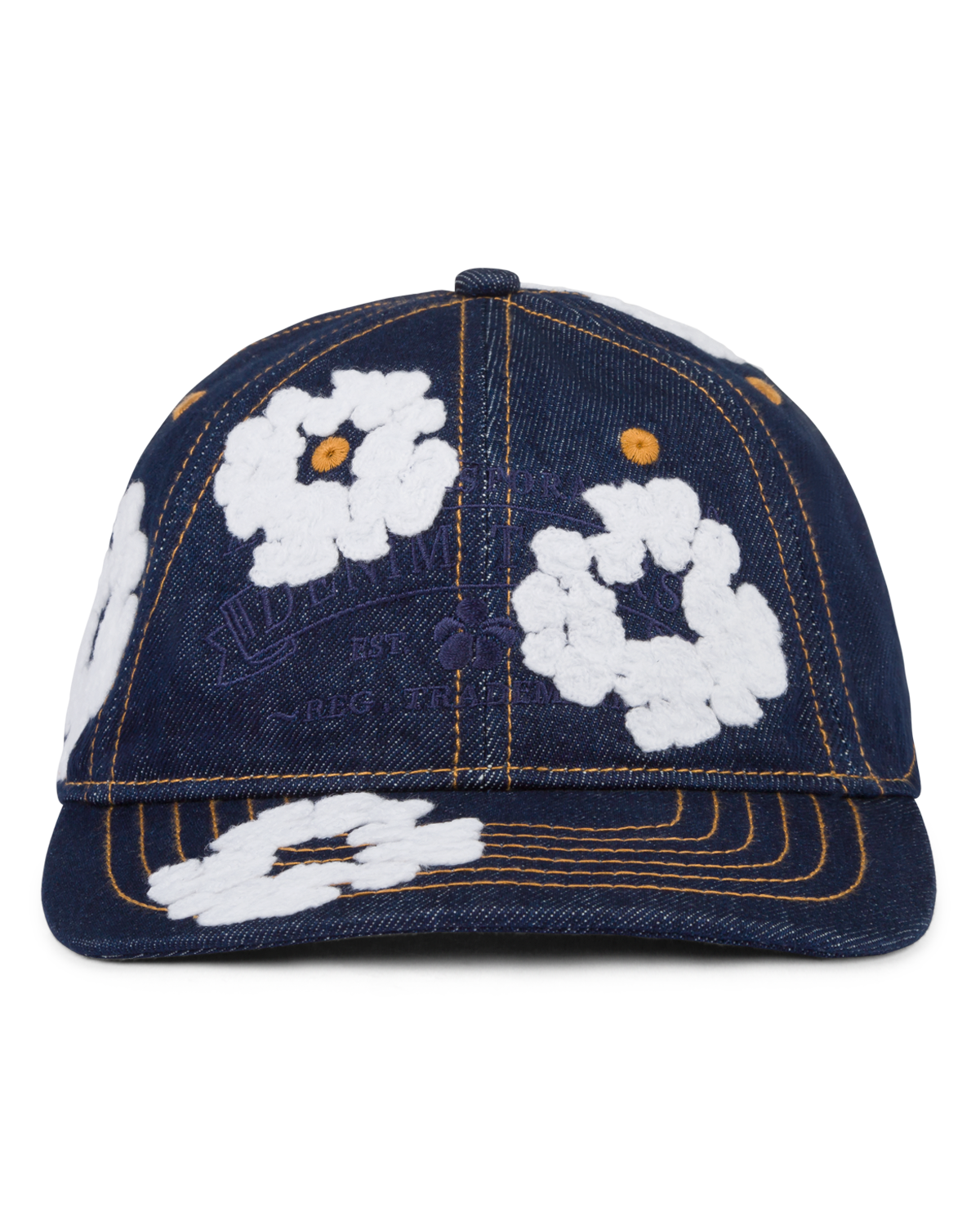 Denim Cotton Wreath Cap Washed Indigo