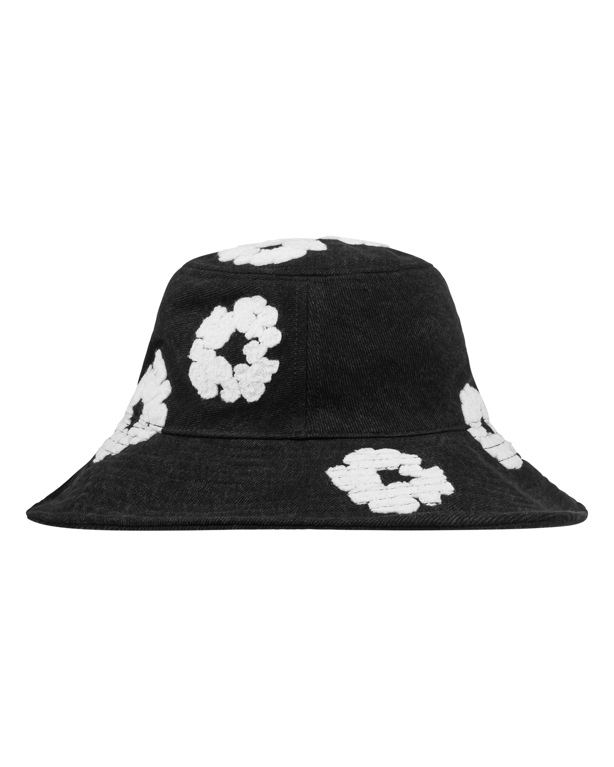 Denim Cotton Wreath Bucket Hat Washed Black