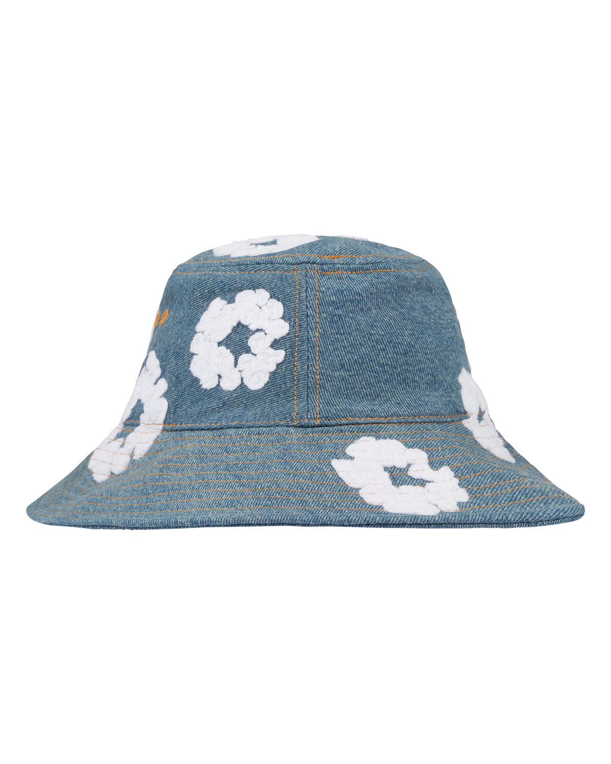 Denim Cotton Wreath Bucket Hat Light Wash