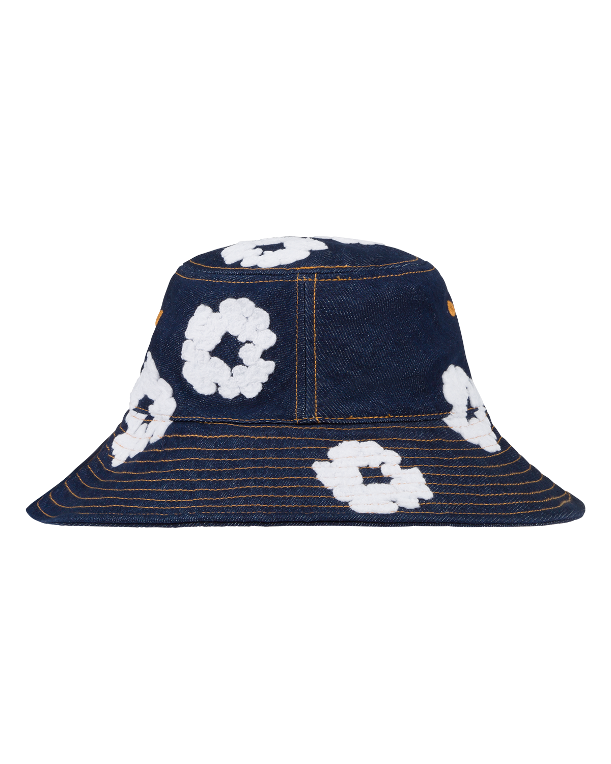 Denim Cotton Wreath Bucket Hat Washed Indigo