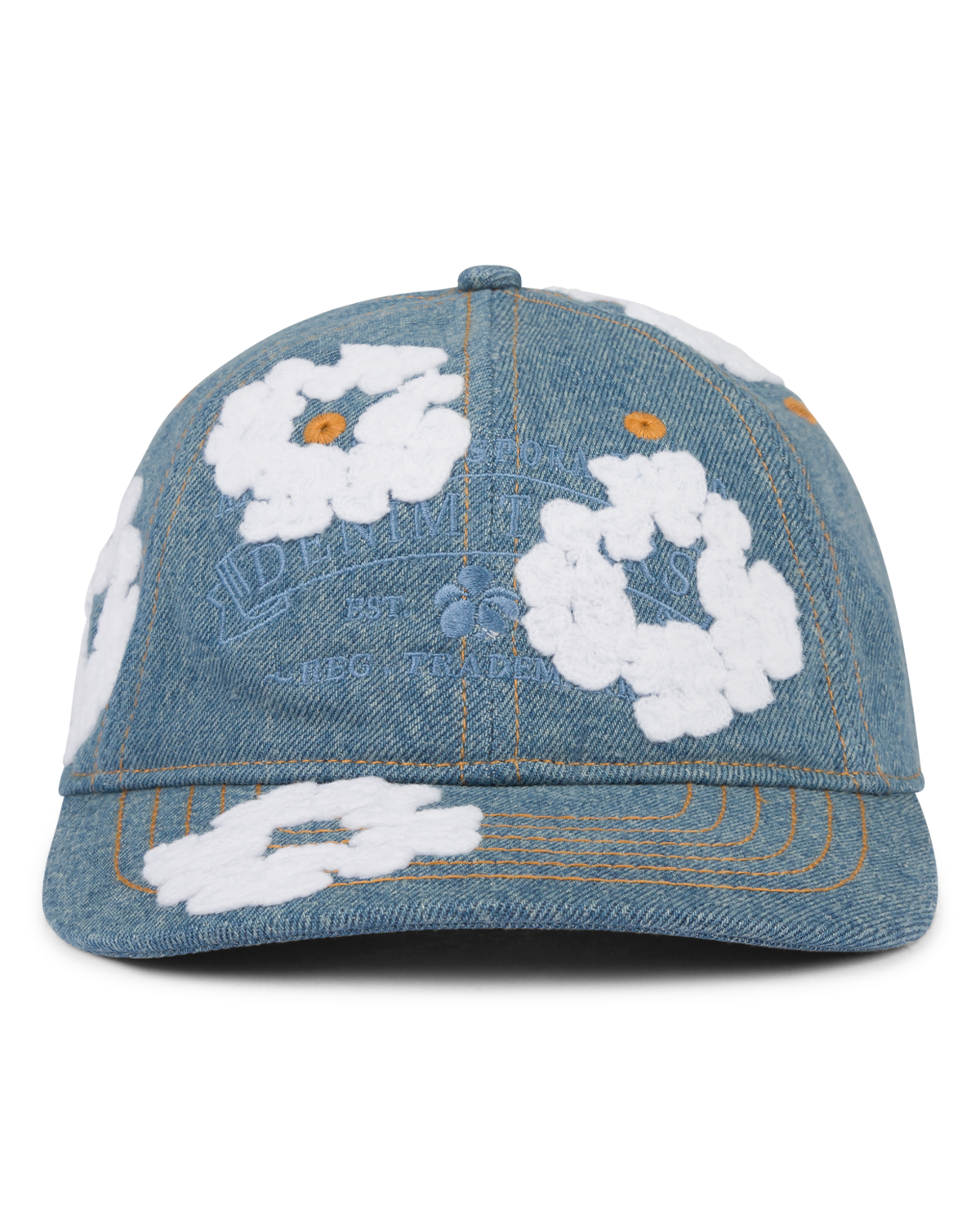 Denim Cotton Wreath Cap Light Wash