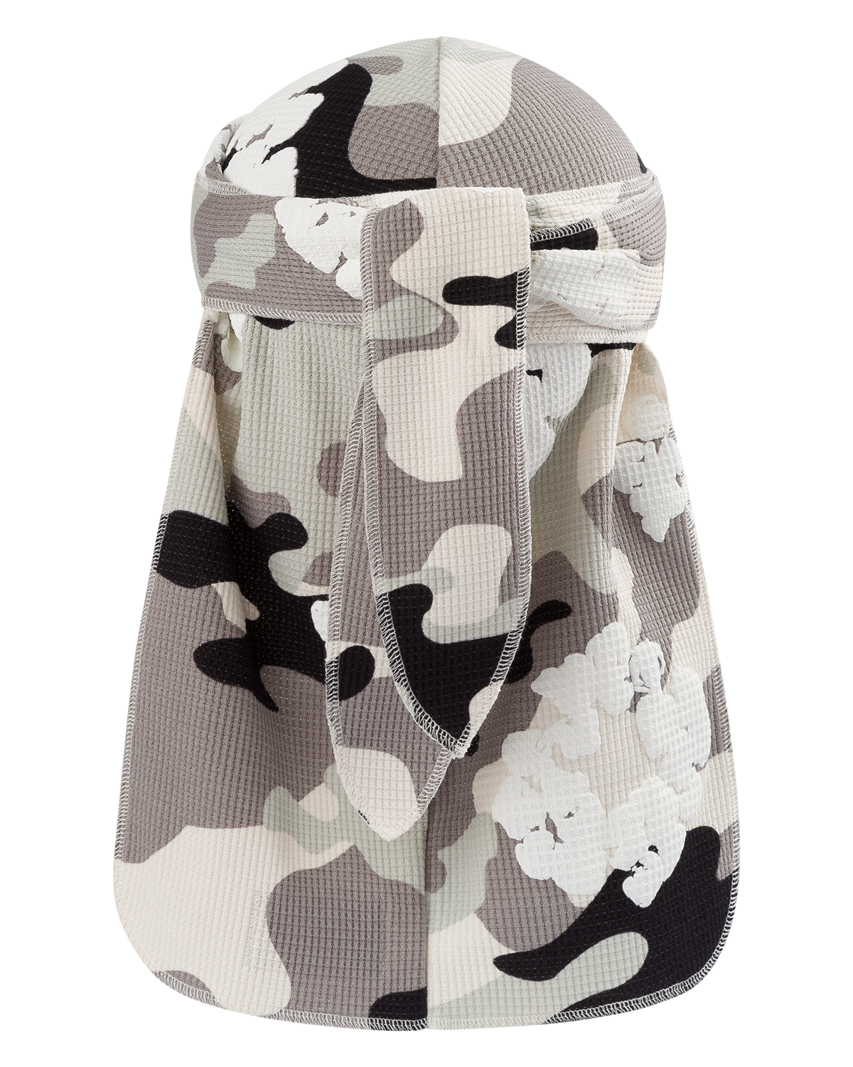 White Camo Cotton Wreath Durag