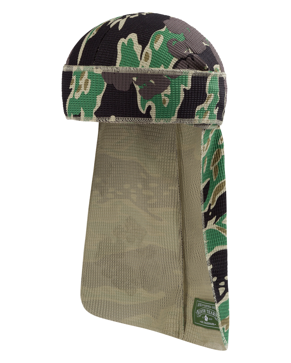 Green Camo Cotton Wreath Durag