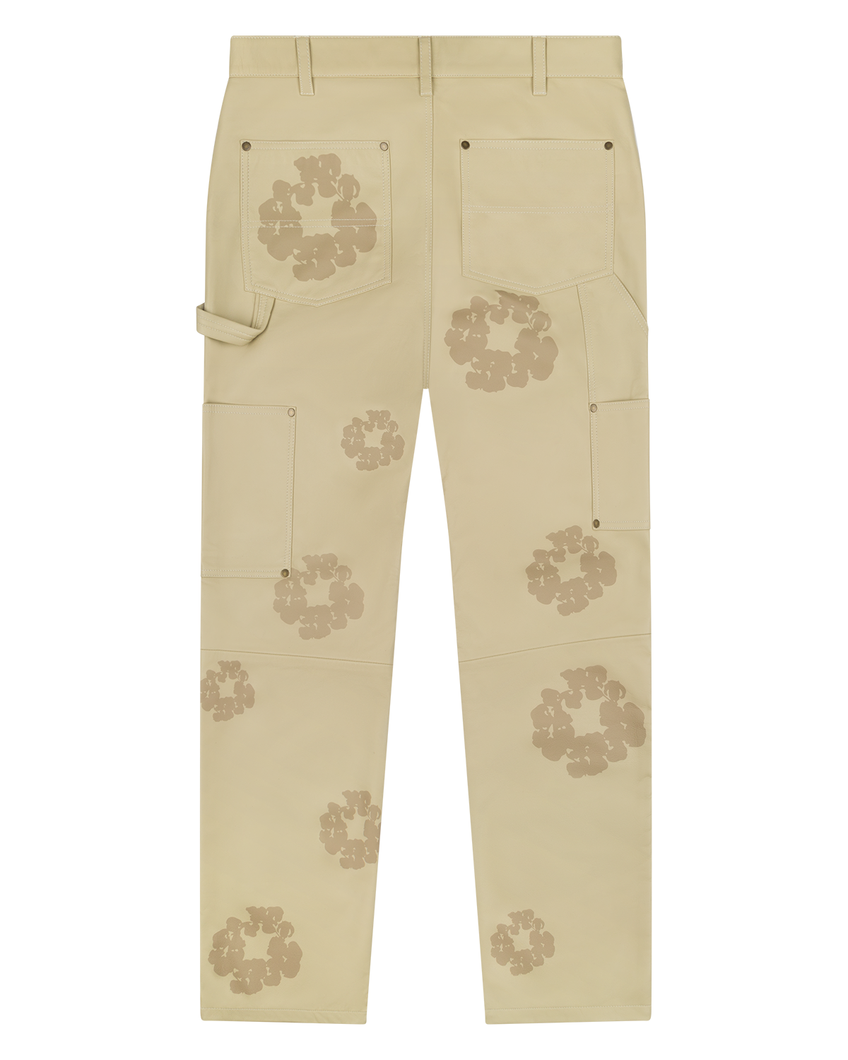 Cotton Wreath Leather Pants