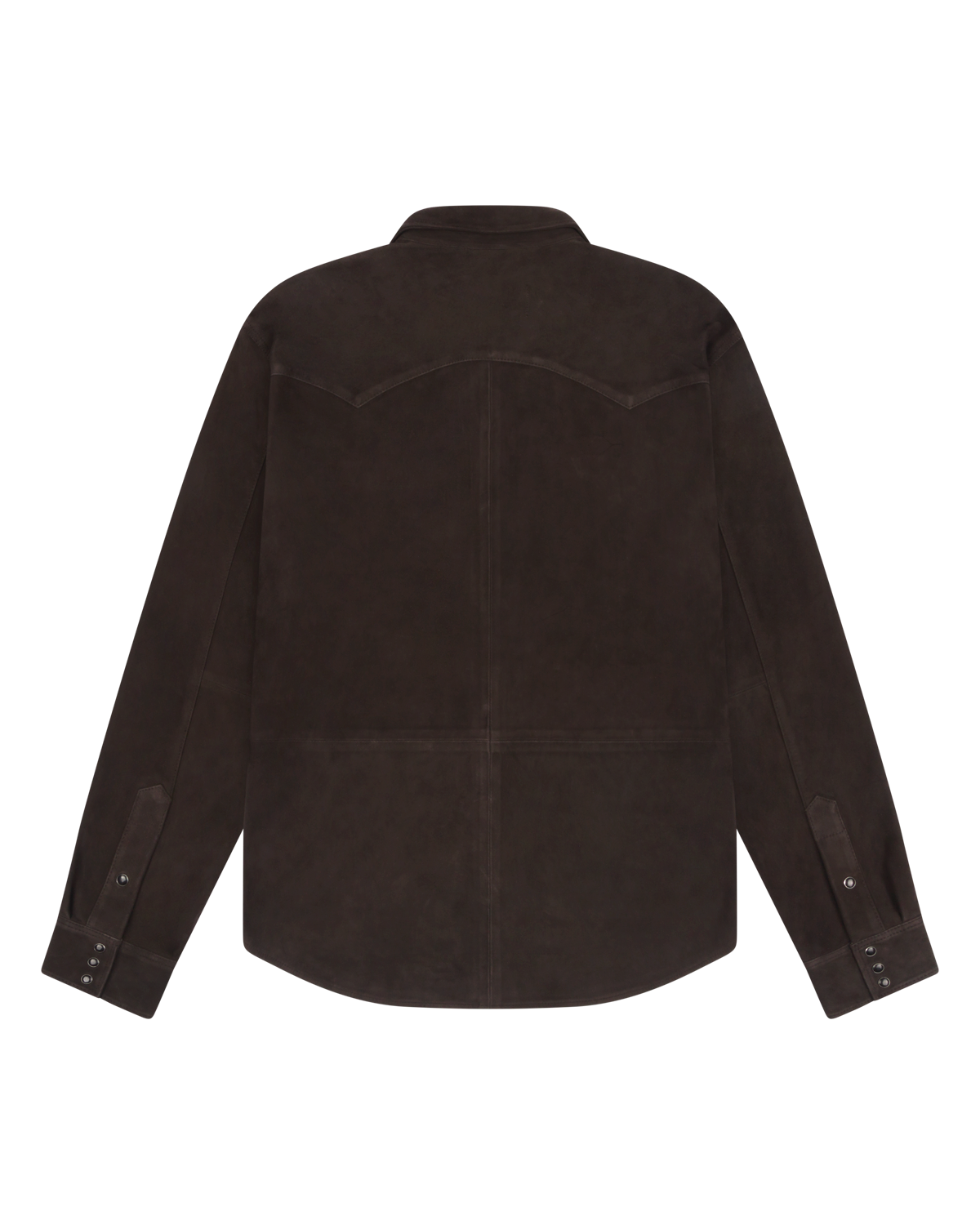 Suede Leather Western Shirt Coffee