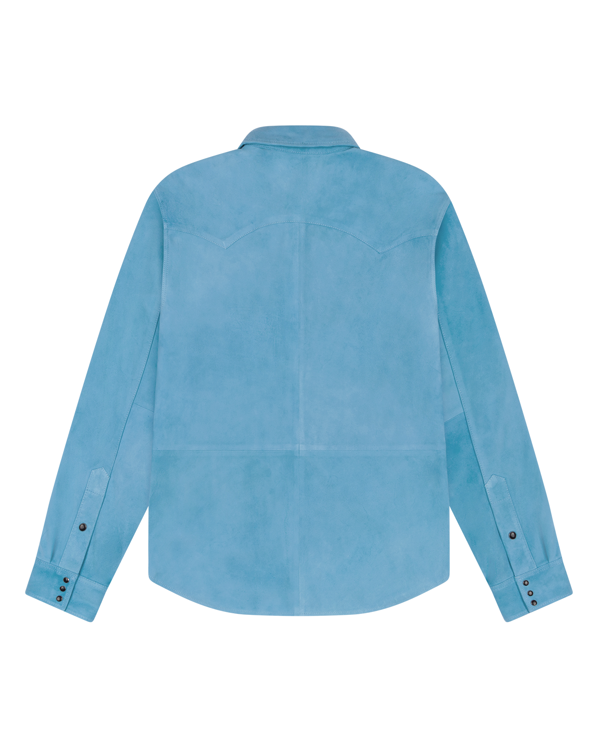 Suede Leather Western Shirt Blue