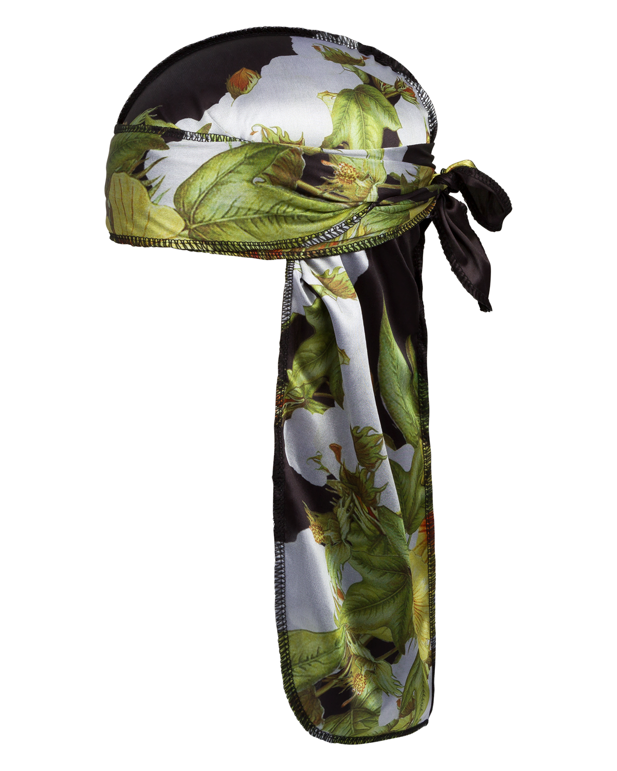 Cotton Floral Durag 3-Pack Black