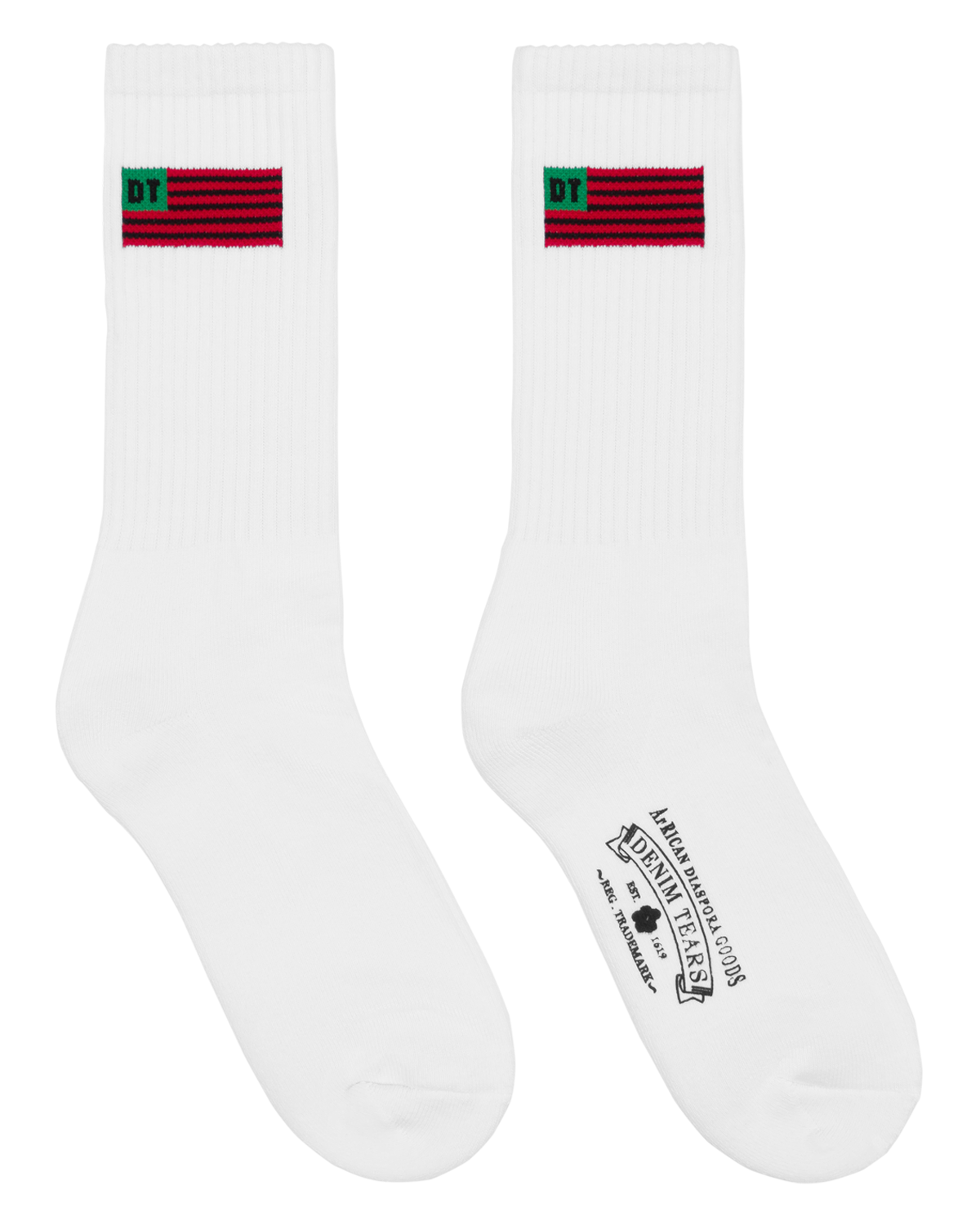 1619 Pan African American Flag 3-Pack Socks White