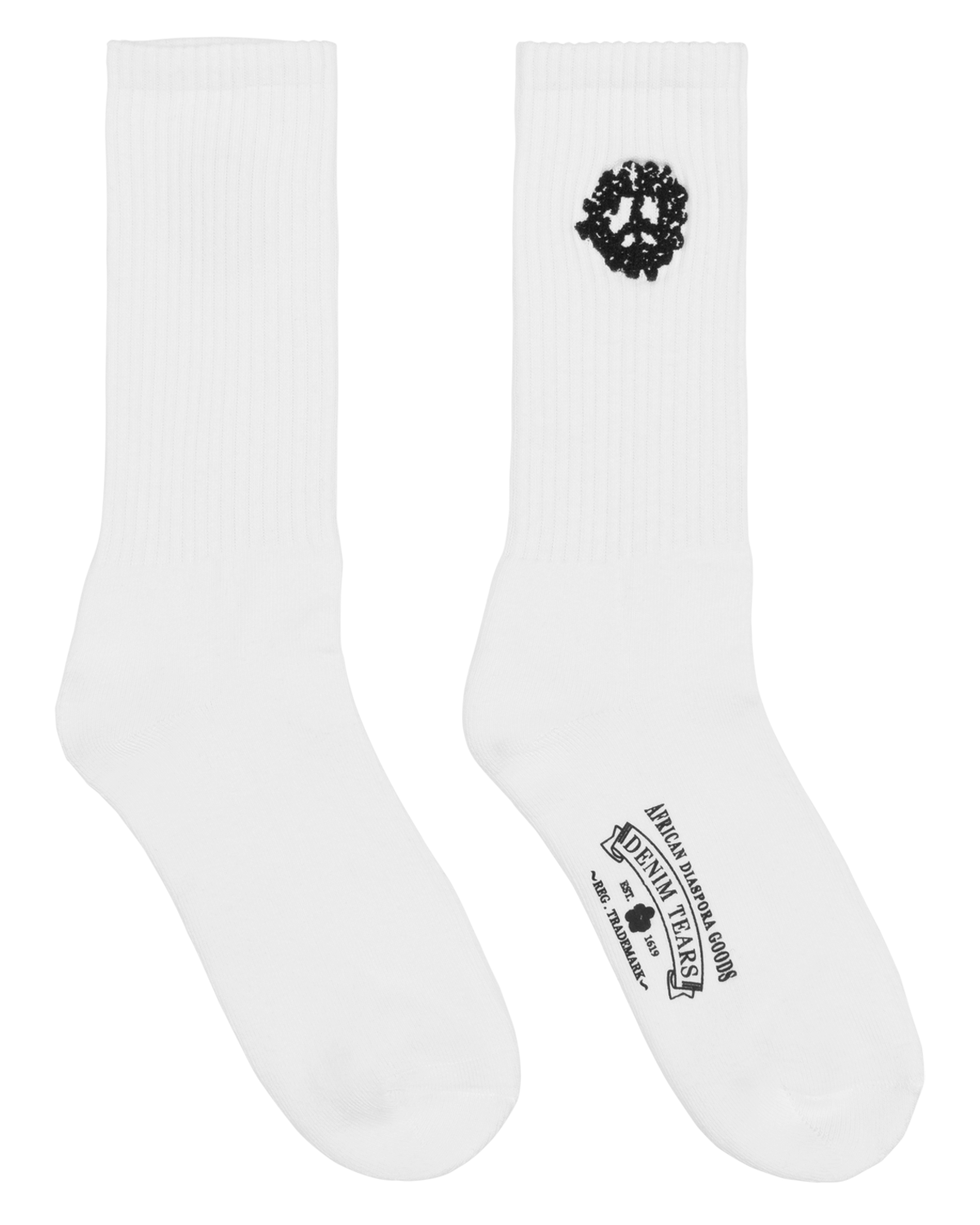 Cotton Peace Wreath 3-Pack Socks White